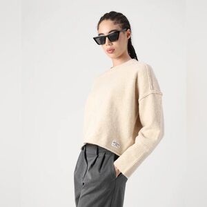 Urban Outfitters BDG Cream Oversize Sweater Boxy Size Medium Wool Blend